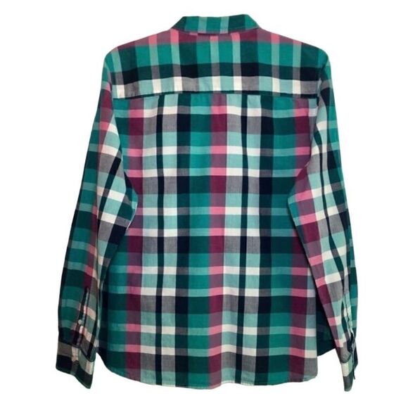 US Polo Assn Plaid Button Down Shirt Hot Pink/Teal Green/Navy Blue Juniors XL - Picture 5 of 7